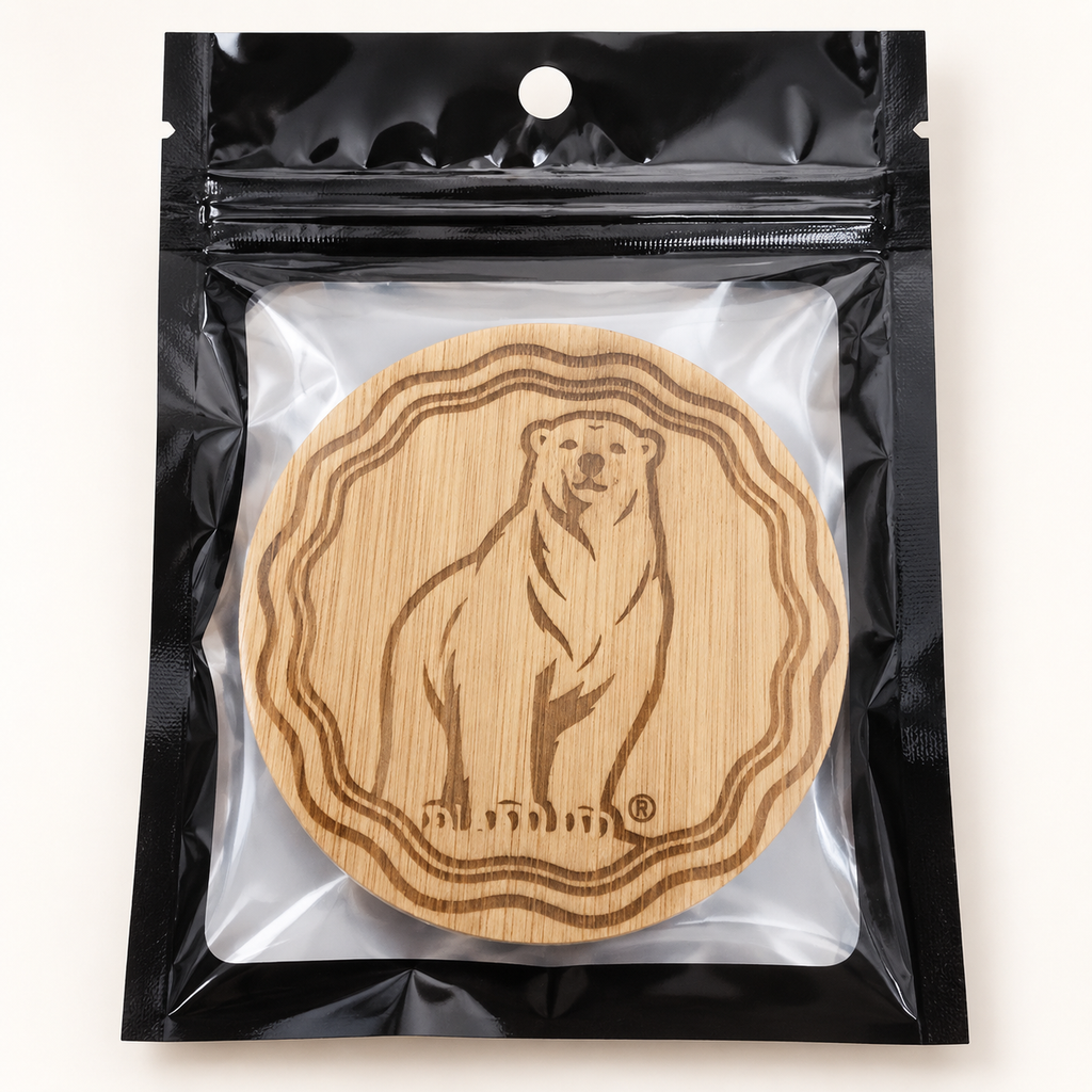 Bundaberg Rum engraved wooden bottle opener in retail pouch on clean background