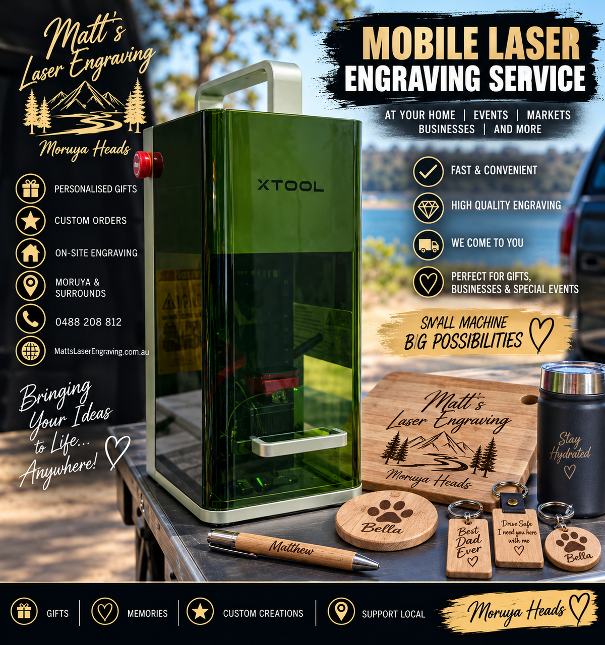 Matt's Laser Engraving mobile laser engraving service in Moruya and surrounds